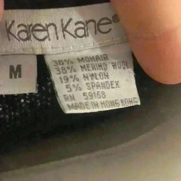 Vintage KarenKane %38 mohair and 38% merino wool black v neck sweater size M - Picture 3 of 7